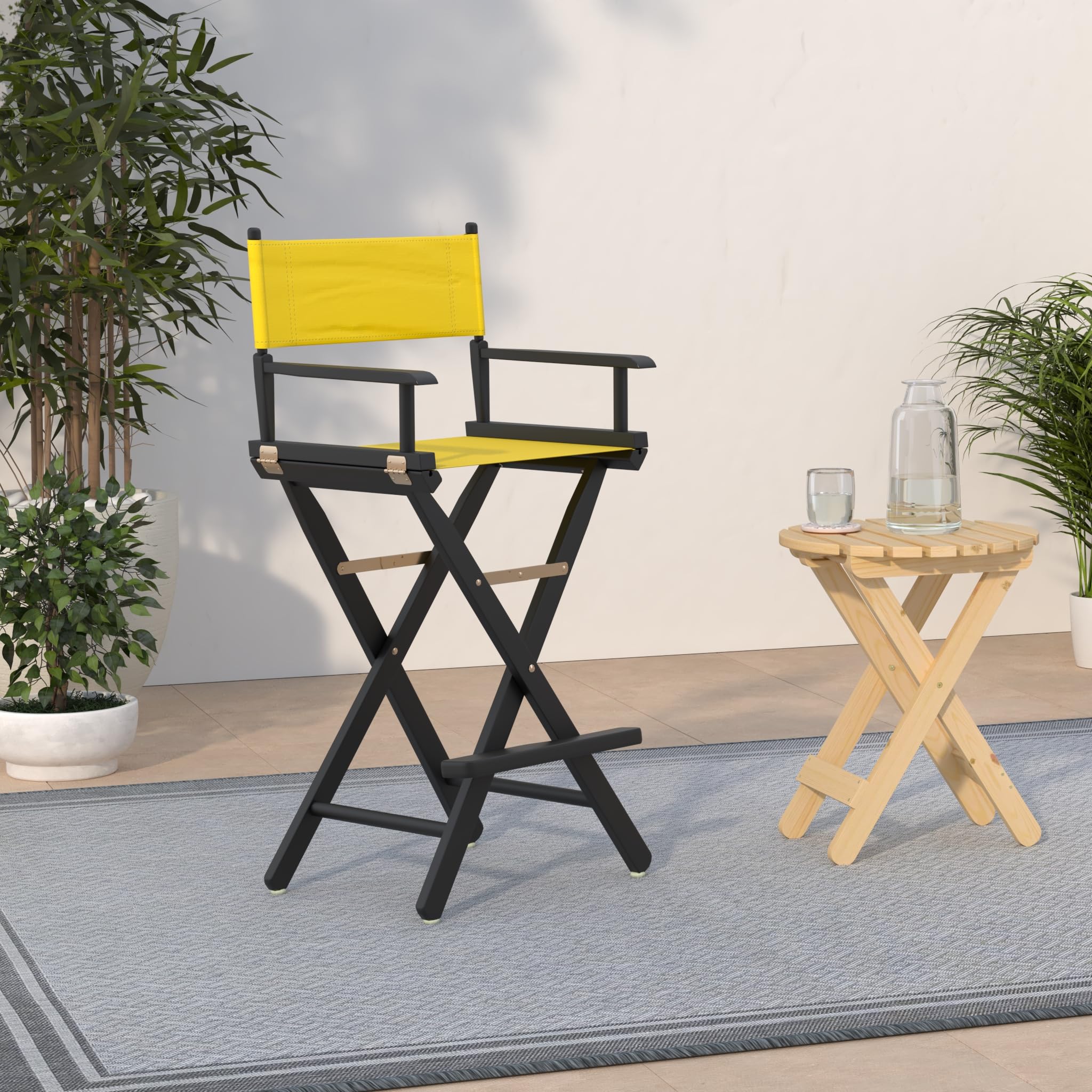 Casual Home 230-02/021-34 Director Chair 30" - Bar Height Blackframe/Gold Canvas